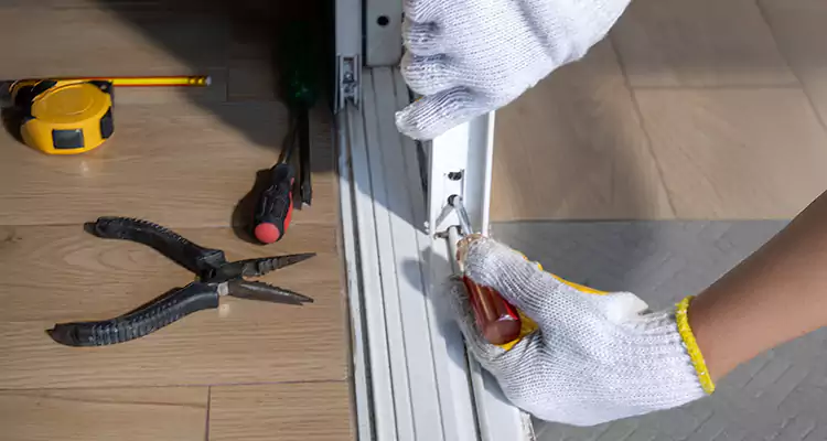 Backyard Sliding Door Track Repair in Palm Springs, FL